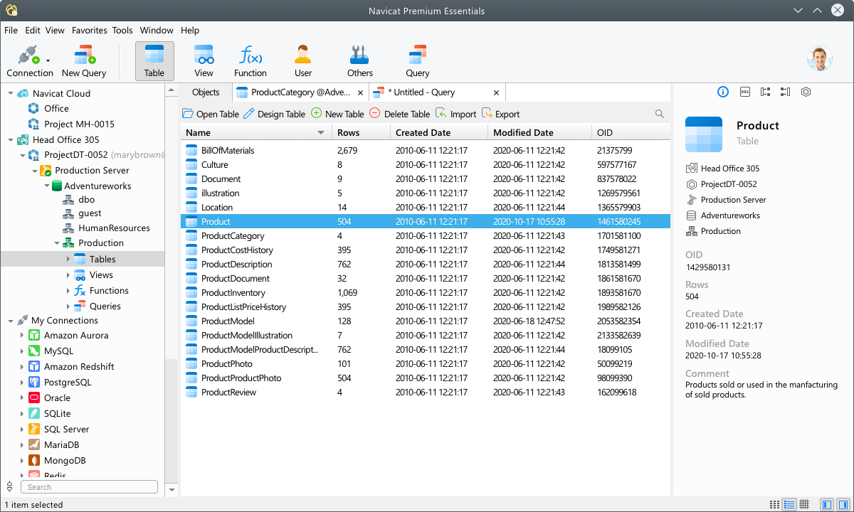 Navicat Essentials  Simple Database Management & Development Tool