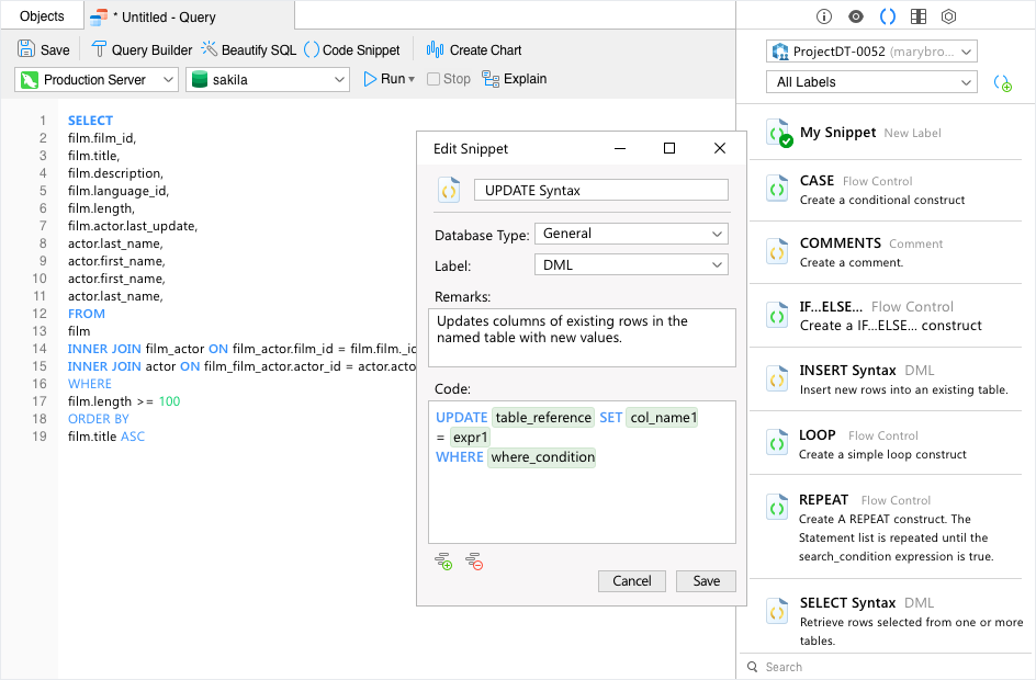 mysql code