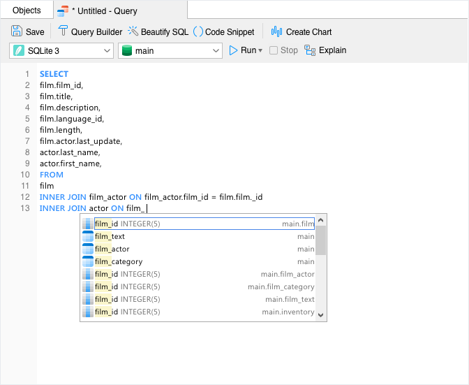Navicat SQLite SQLite GUI tool for database management