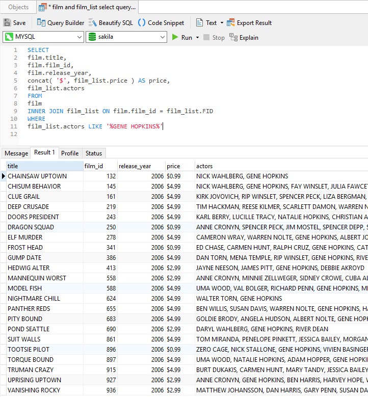 Navicat Query Builder - Filtering Results (Part 3)