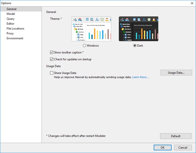 navicat data modeler dictionary