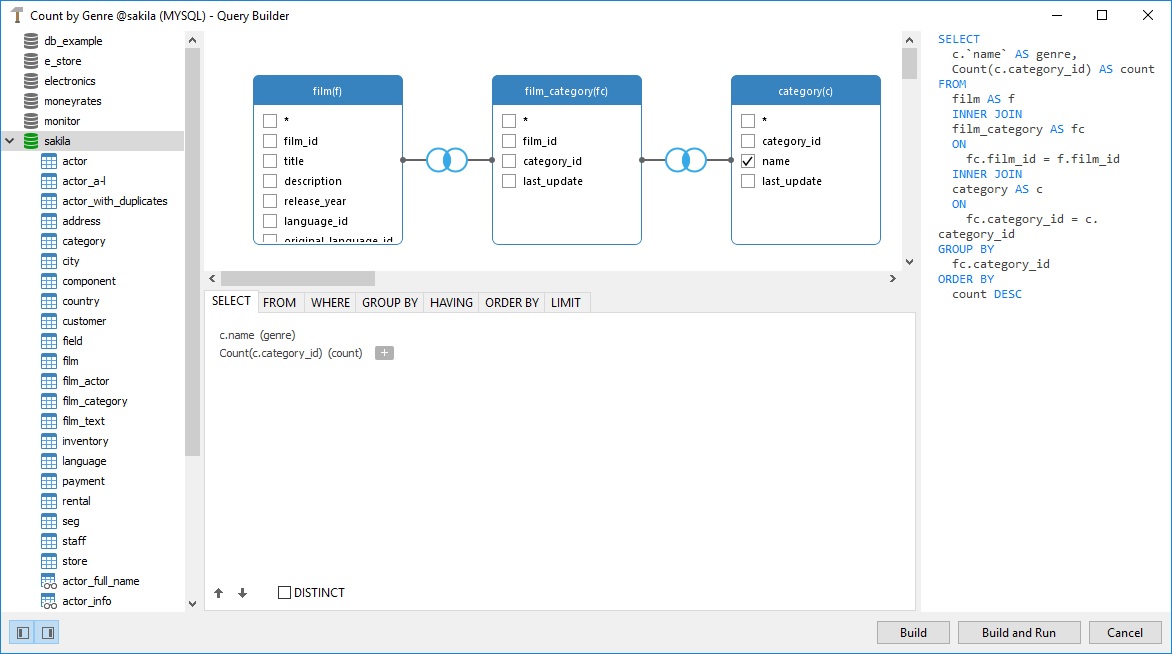 Navicat Premium 15 - Query Builder