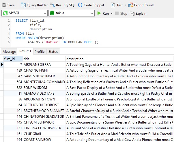 MySQL - Boolean Mode - 1