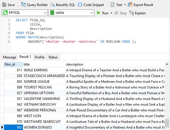 MySQL - Boolean mode rank lower