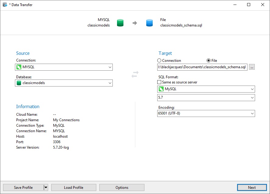 Source and Target Screen (80K)