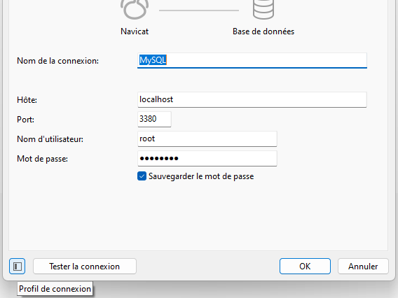 Toggle Connection Profiles Pane button