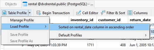 Loading a table profile (43K)